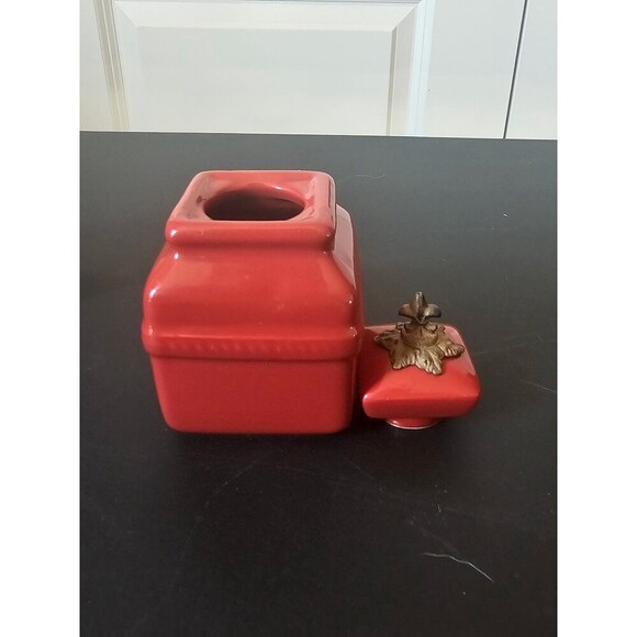 Belaverra red ceramic cream and sugar containers - Picture 4 of 7